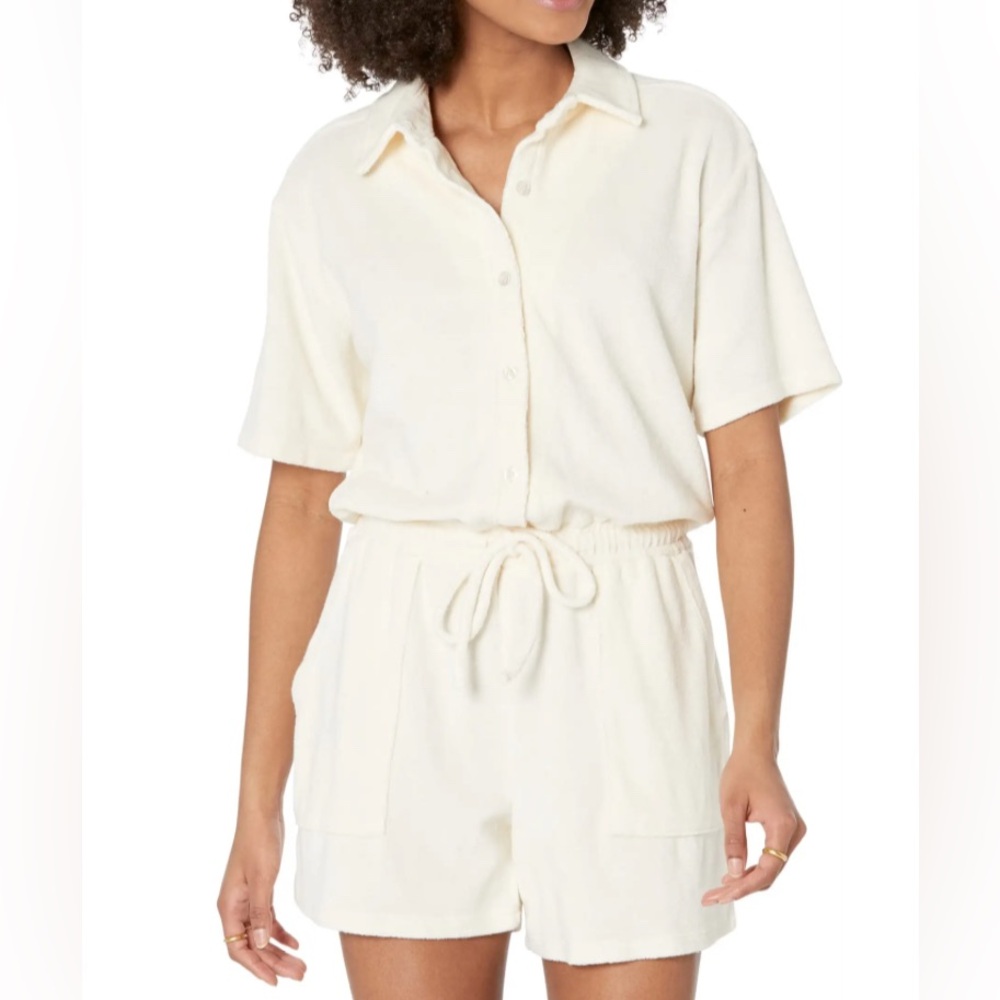 MONROE TERRY ROMPER IN CREAM